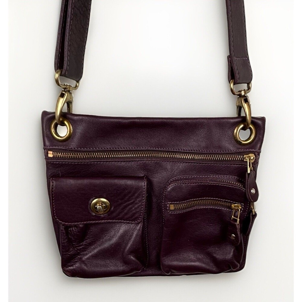 Y2K Roots Canada Leather Crossbody Shoulder Bag Limited Ed PURPLE